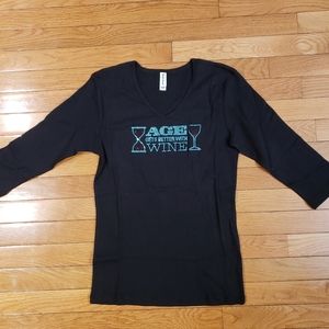 Age Gets Better With Wine Women's Top NWOT